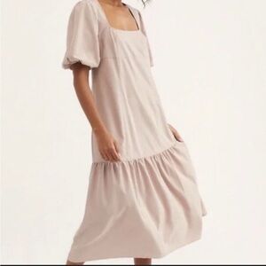 Lavender Puff Sleeve Tiered Midi Maxi Ruffle Dress Free People